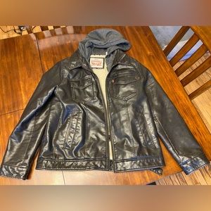 Levi Strauss brown leather jacket with attached hood. Purchased from JCPenny's.